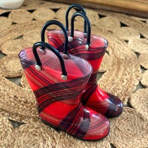 Plaid Rain boots